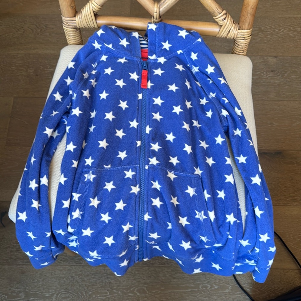 BLUE STAR PATTERN ZIP-UP LONG SLEEVE AFTER SWIM JACKET- Mini Boden